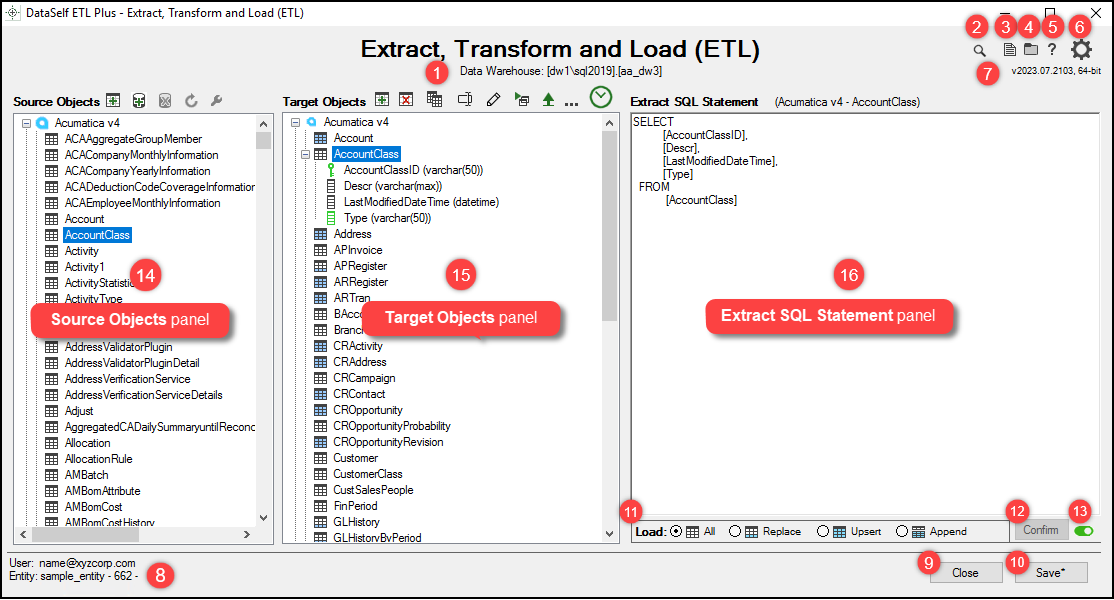 ETL+ Extract, Transform and Load (ETL) Page
