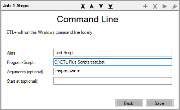 Command Line panel on Job page