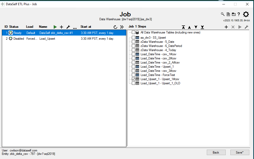 ETL+ Load Upsert Example 1 With 'Force Replace with Upsert'