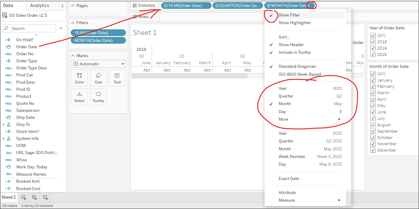 Filtering Dates in Tableau  Editor